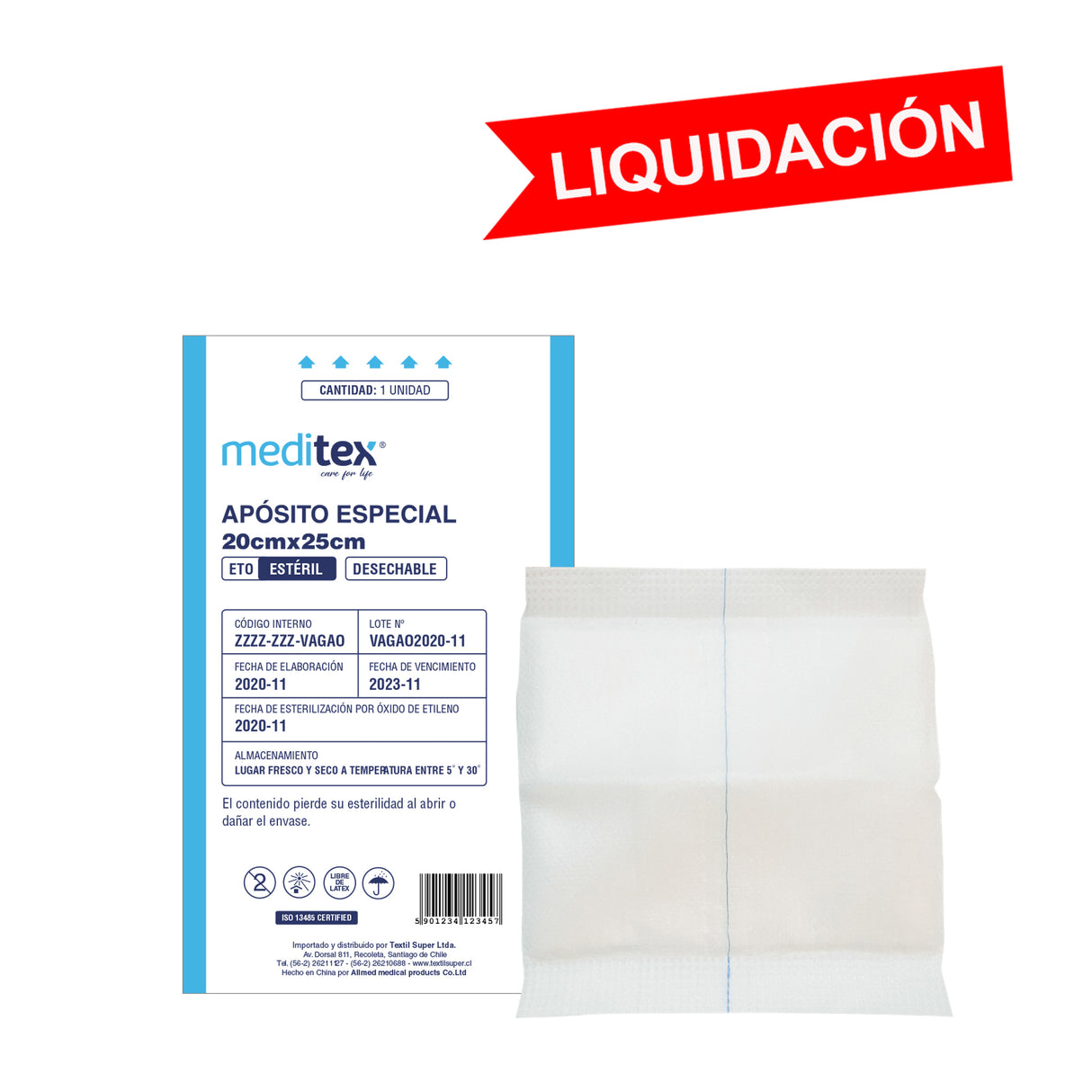 Apósito especial estéril 20cm x 25cm