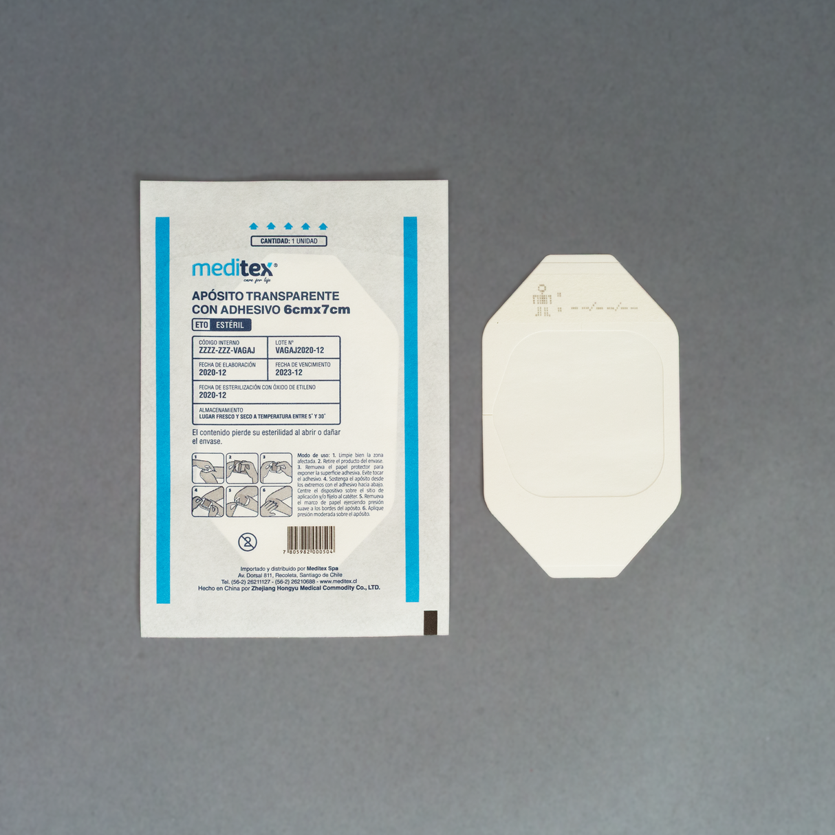 Apósito adhesivo transparente 6cm x 7cm estéril