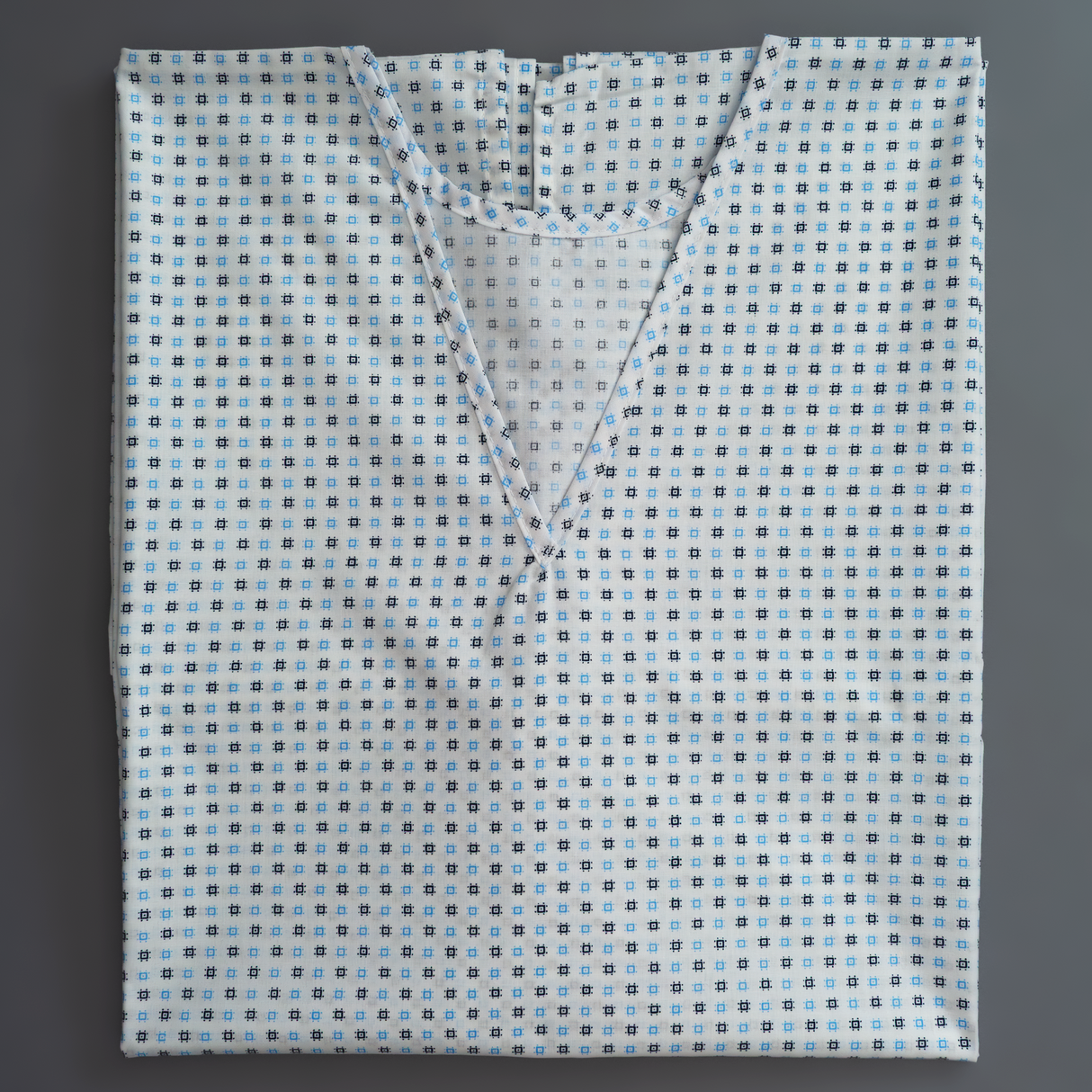 Camisa paciente amarrada atrás pack de 5 unidades