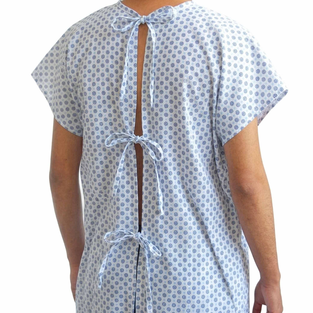 Camisa paciente amarrada atrás pack de 5 unidades