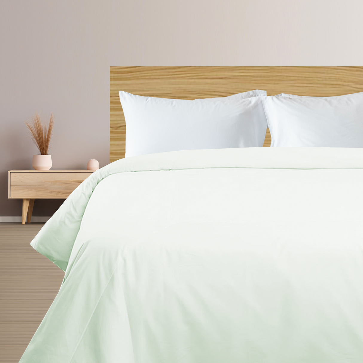 Funda plumón color verde agua con aleta 2 plazas