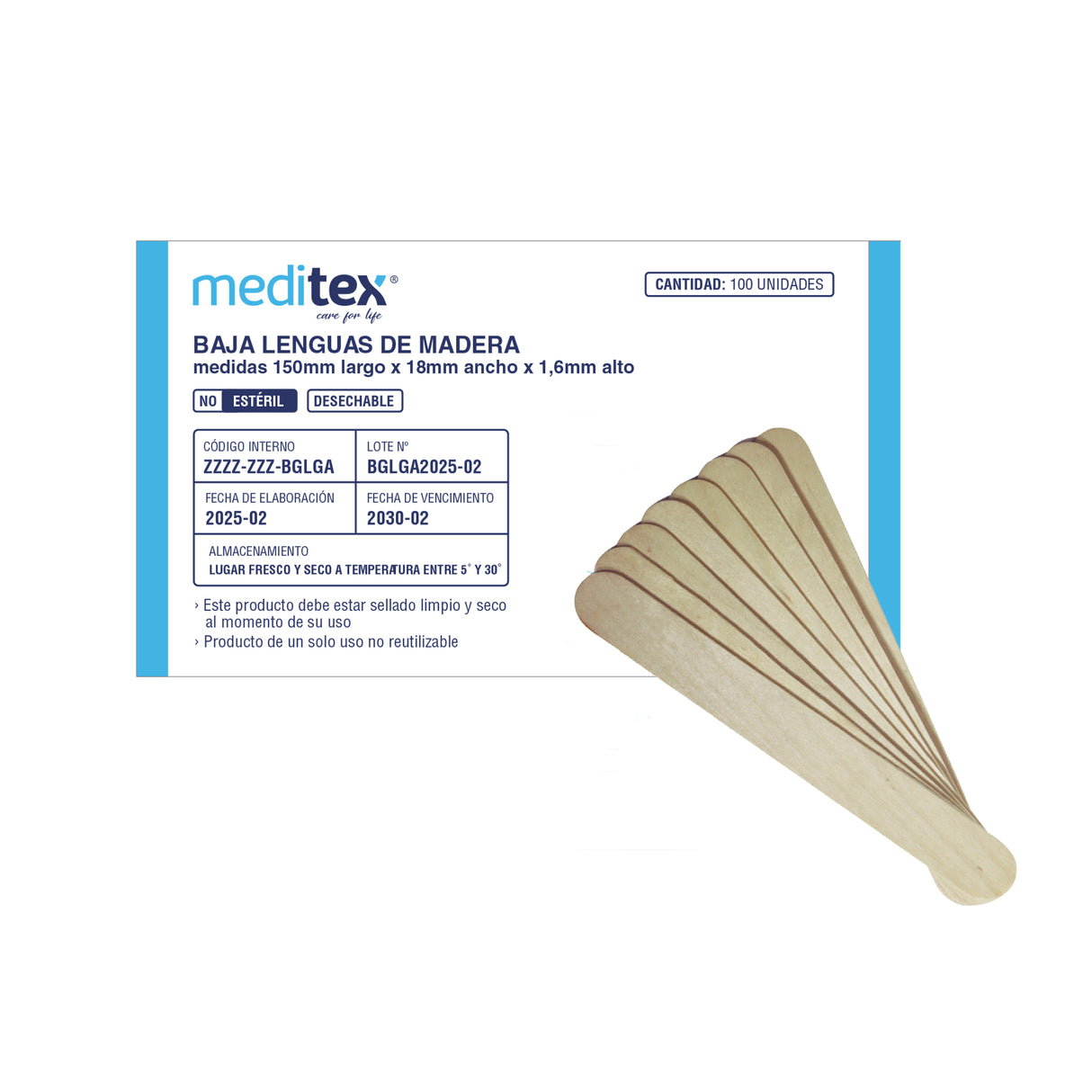 Baja lenguas de madera